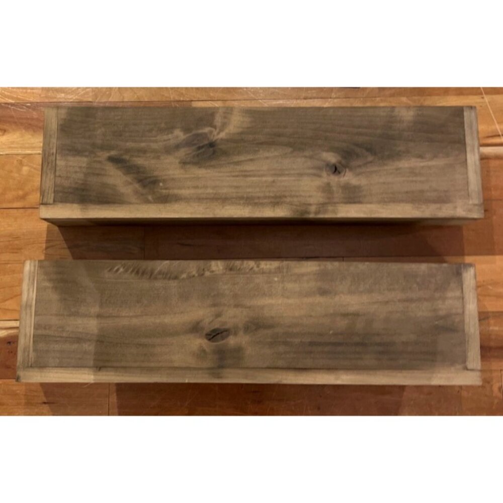 Handmade Ayansh 2 Piece Alder Floating Shelf Set of 2 by Three Posts 24" RUSTIC - Picture 2 of 4